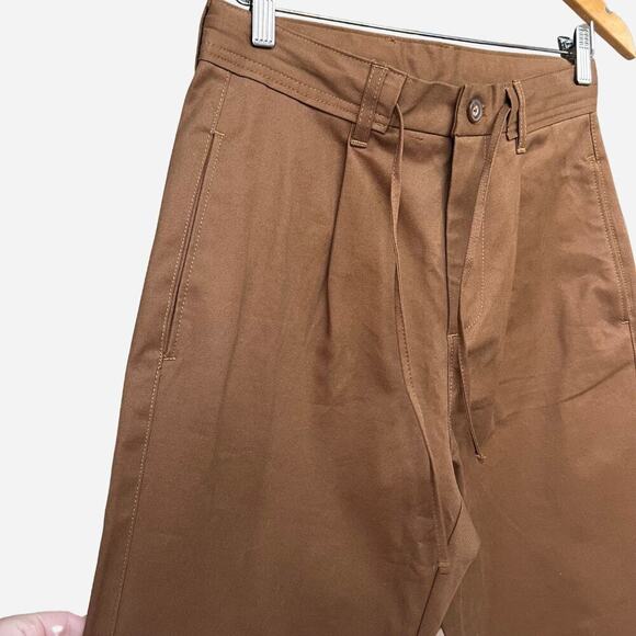 Zara Brown Paperbag Tapered pants NEW - Picture 2 of 6